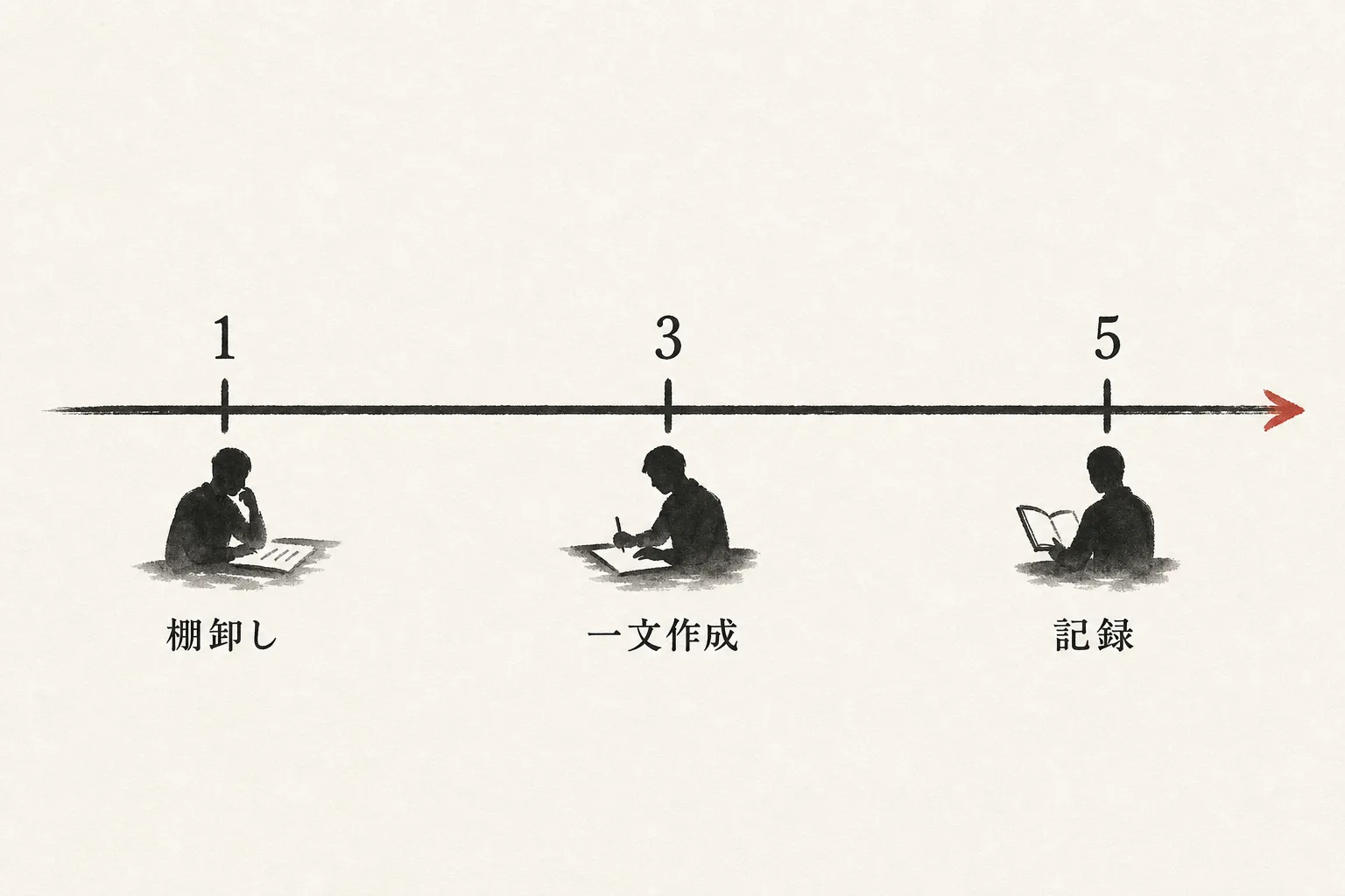 7日間の取り組みを3区間に分けたタイムライン図
