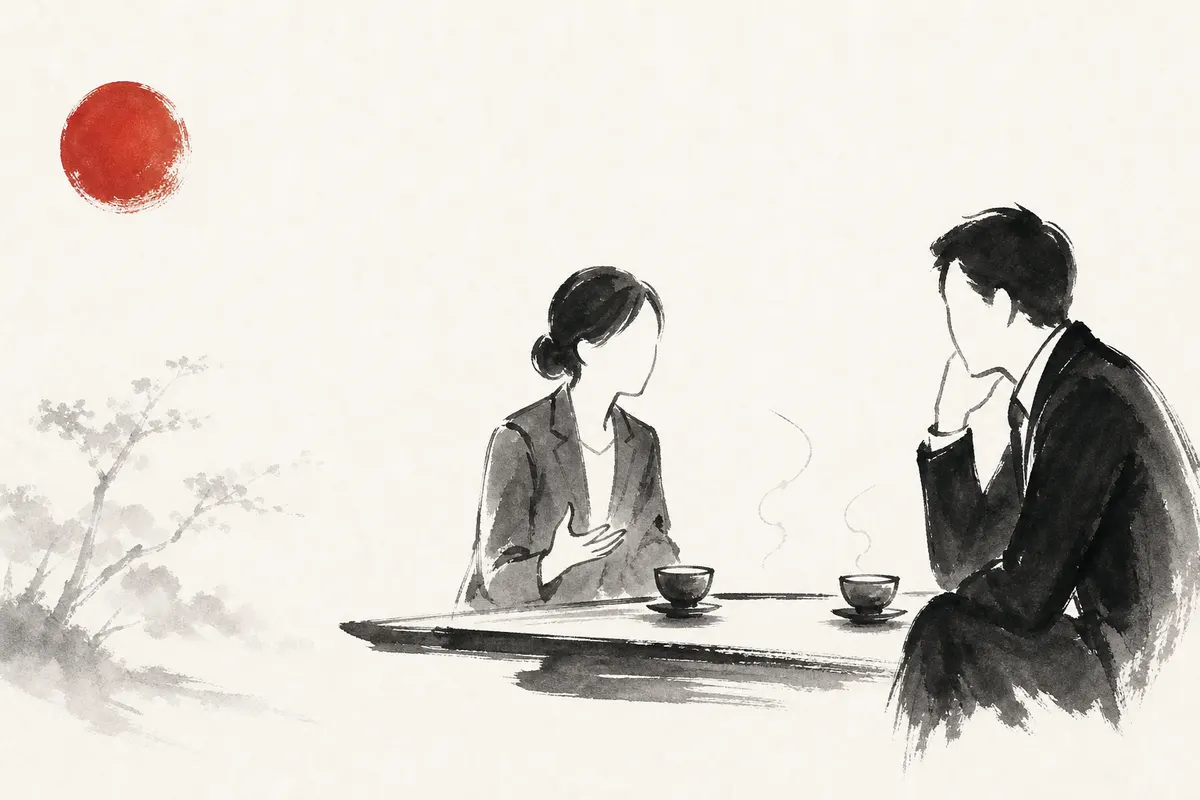 会話が続かないときの抜け方と次の人への移り方のイメージイラスト